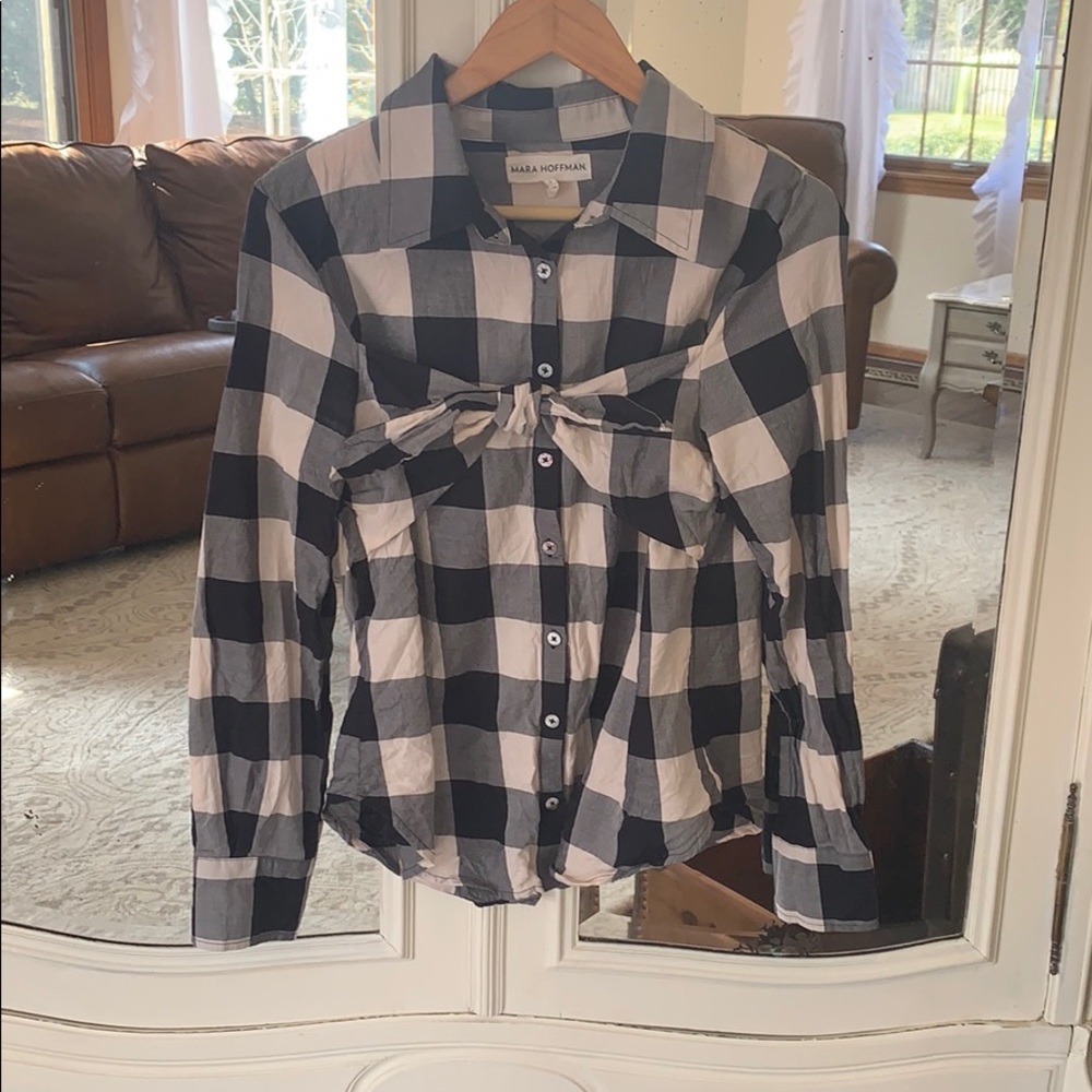 Mara Hoffman Anthropologie tie front button down